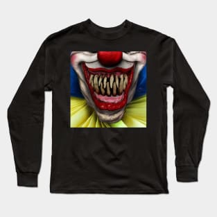 Halloween Horror Clown Face Mask Long Sleeve T-Shirt